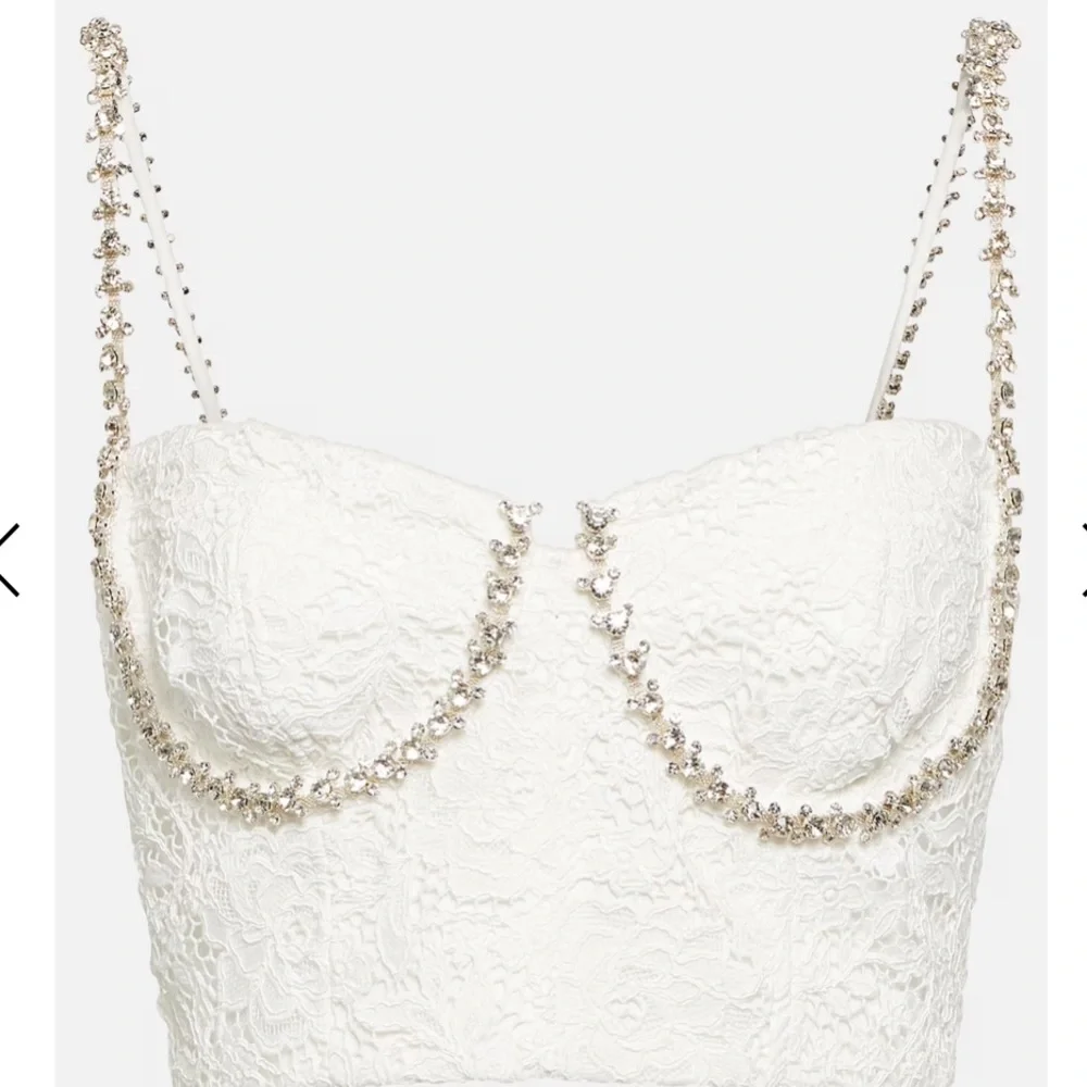 Self-Portrait Floral Corded Lace Diamante Crop Top (0) - Picture 13 of 15